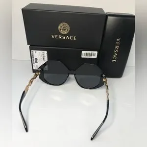 New Authentic Versace VE 4395 Plastic Womens Square Sunglasses Black 59mm Adult Versace VE 4395 Plastic Womens Square Sunglasses Havana 59mm  main image 3